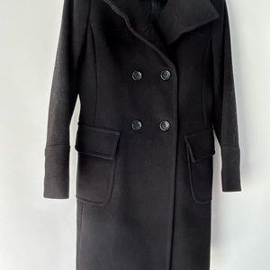 Michael Kors black double breasted wool coat